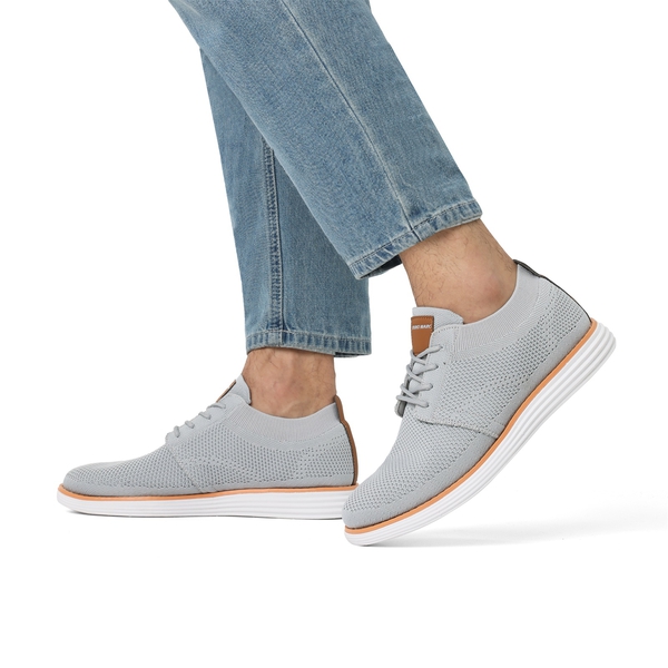 [KnitFlex Breeze] Men's Breathable Mesh Oxford Sneakers - GREY - 7